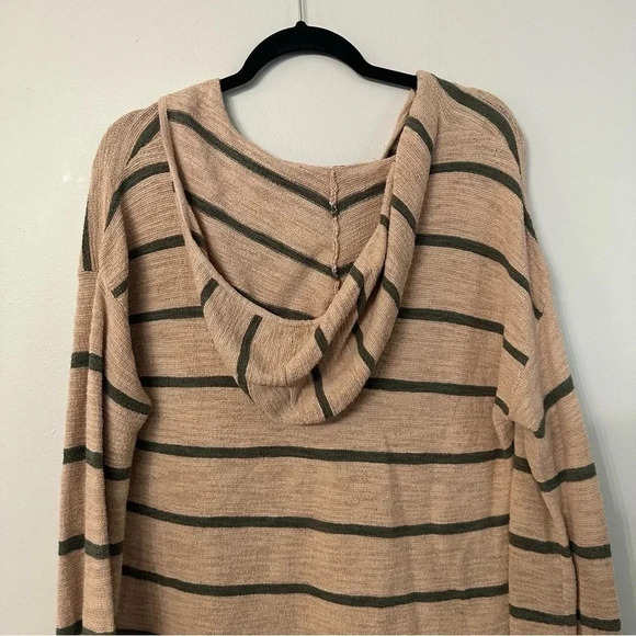 J.Jill Long Sleeve V-Neck Hooded Pink & Green Sweat Sz Small GUC - Picture 8 of 11